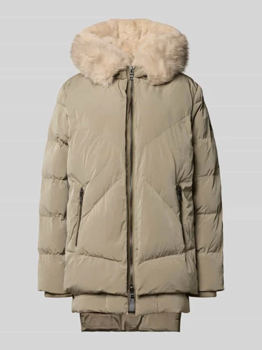 Zdjęcie produktu Pikowany płaszcz z obszyciem ze sztucznego futra Model 'FROST' Blonde No. 8 Khaki