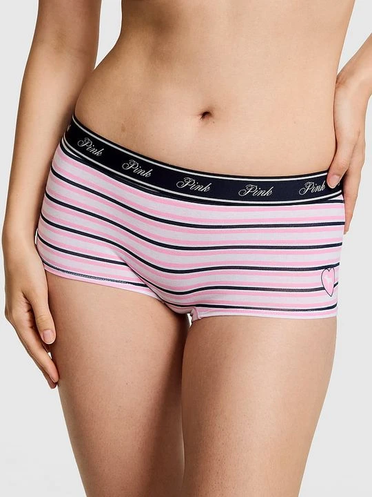 Zdjęcie produktu PINK Bawełniane figi bokserki z logo Victoria's Secret