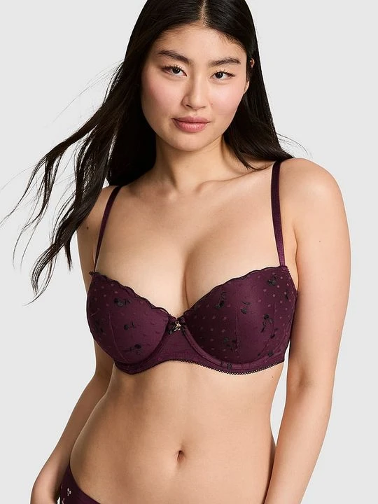 Zdjęcie produktu PINK Biustonosz balconette push-up PINK Wink Victoria's Secret Fioletowy