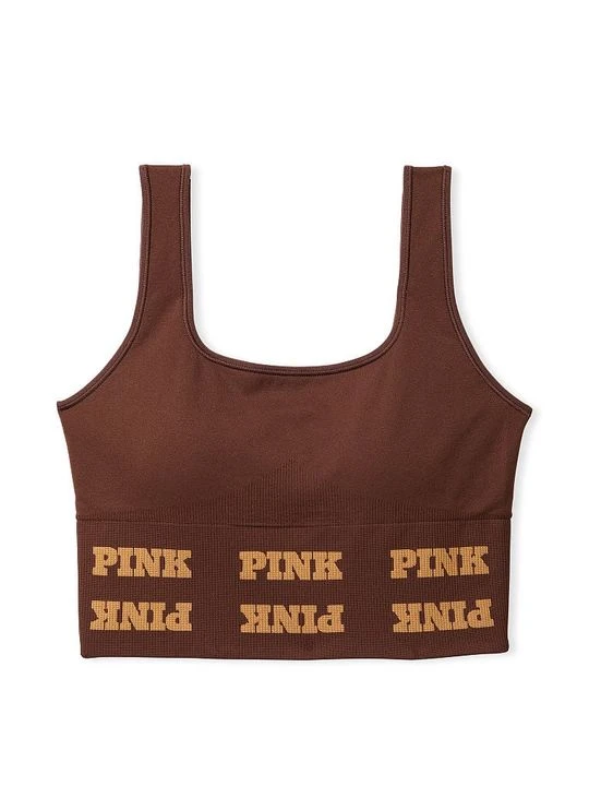 Zdjęcie produktu PINK Biustonosz z logo Victoria's Secret Brązowy