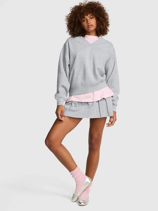 Zdjęcie produktu PINK Bluza Campus Fleece z dekoltem w serek Victoria's Secret Szary