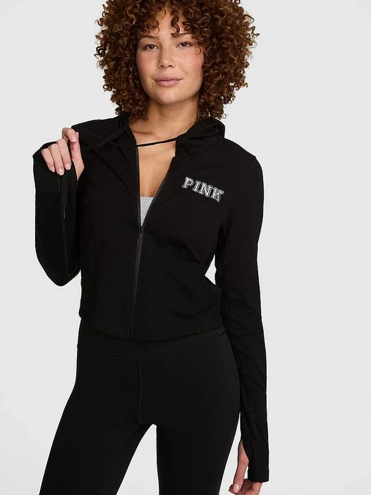 Zdjęcie produktu PINK Bluza z kapturem na zamek All-Day Cotton Victoria's Secret Czarny