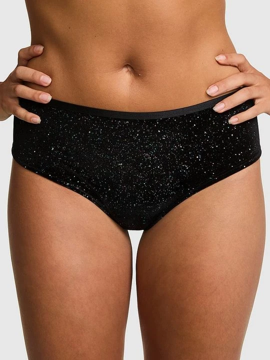 Zdjęcie produktu PINK Figi biodrówki Plush Touch Victoria's Secret Czarny