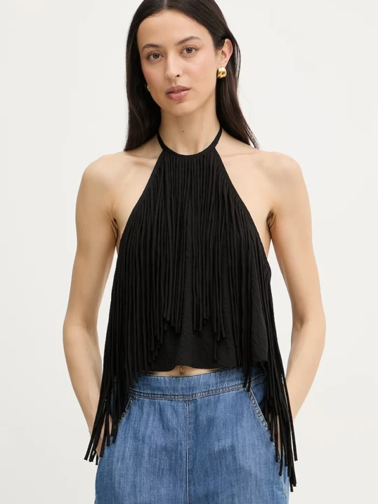 Zdjęcie produktu Pinko bluzka halter damska z wiskozą czarny