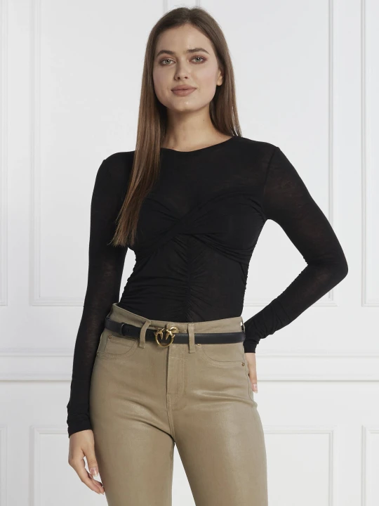 Zdjęcie produktu Pinko Bluzka | Slim Fit | z dodatkiem kaszmiru czarny