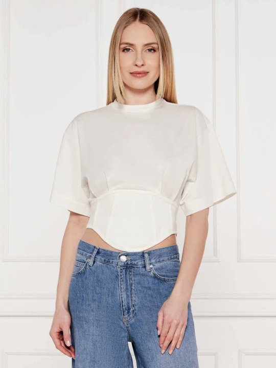 Zdjęcie produktu Pinko Bluzka Ti Sento | Cropped Fit biały