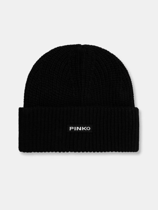 Zdjęcie produktu Pinko czapka damska z dodatkiem wełny czarny