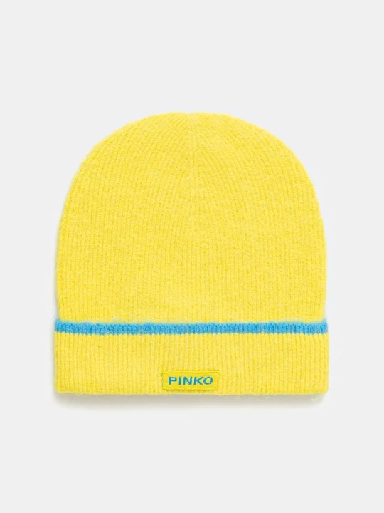 Zdjęcie produktu Pinko czapka z domieszką wełny żółty