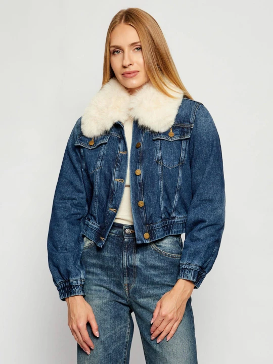 Zdjęcie produktu Pinko Jeansowa kurtka BEATO | Cropped Fit niebieski