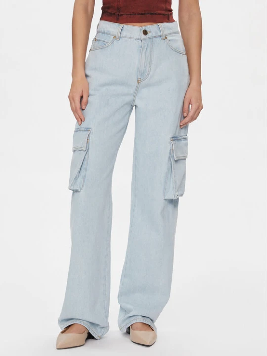 Zdjęcie produktu Pinko Jeansy Caty 102942 A1MV Błękitny Cargo Fit Niebieski jasny
