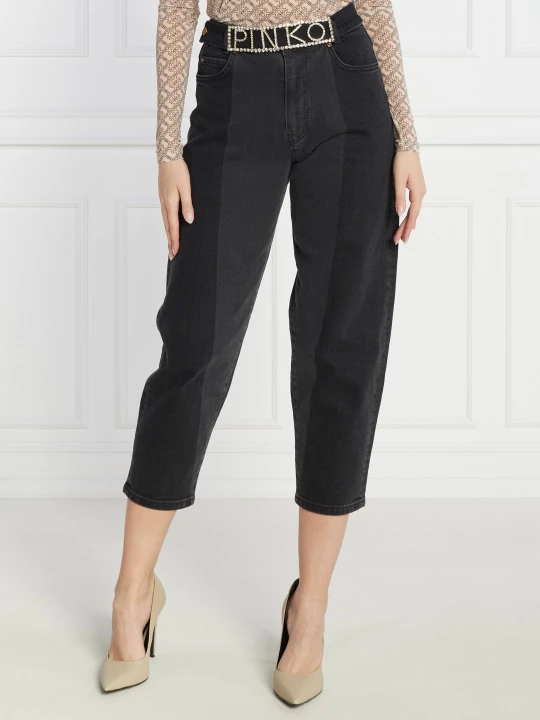 Zdjęcie produktu Pinko Jeansy MADDIE BELT MOM FIT DENIM BLA | Regular Fit grafitowy