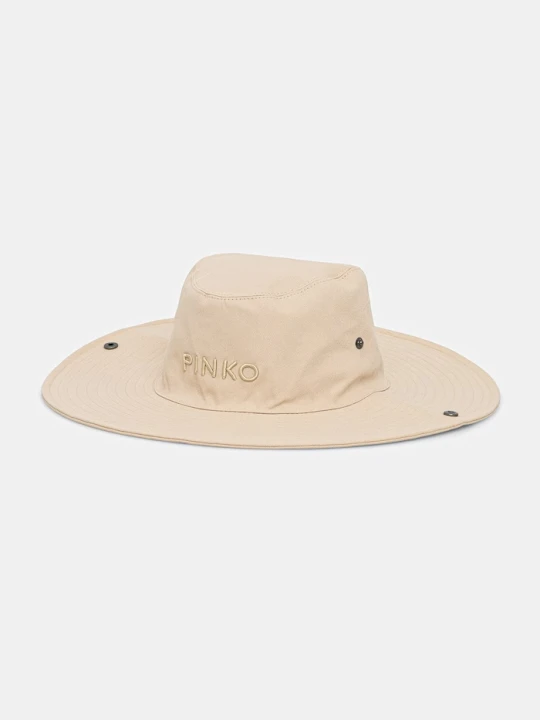 Zdjęcie produktu Pinko kapelusz z szerokim rondem damski bawełniany beżowy