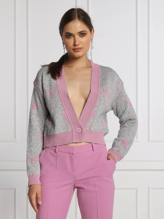 Zdjęcie produktu Pinko Kardigan CORALIE | Cropped Fit srebrny
