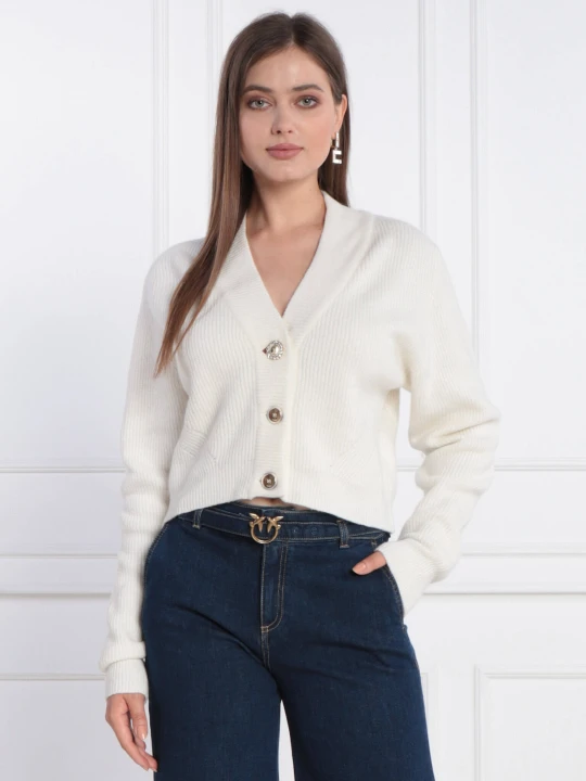 Zdjęcie produktu Pinko Kardigan | Cropped Fit | z dodatkiem wełny biały
