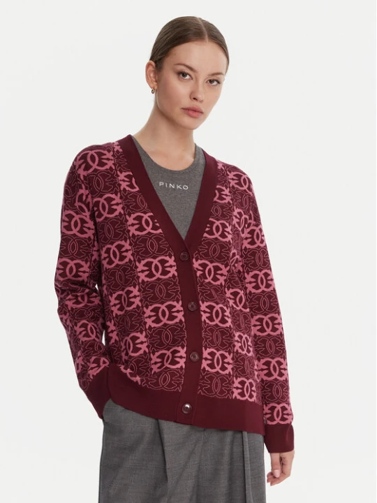 Zdjęcie produktu PINKO Kardigan Half Breed 106042 A2YD Bordowy Regular Fit