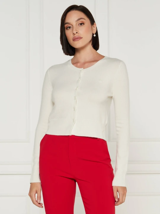 Zdjęcie produktu Pinko Kaszmirowy kardigan CARATTERE | Slim Fit ecru