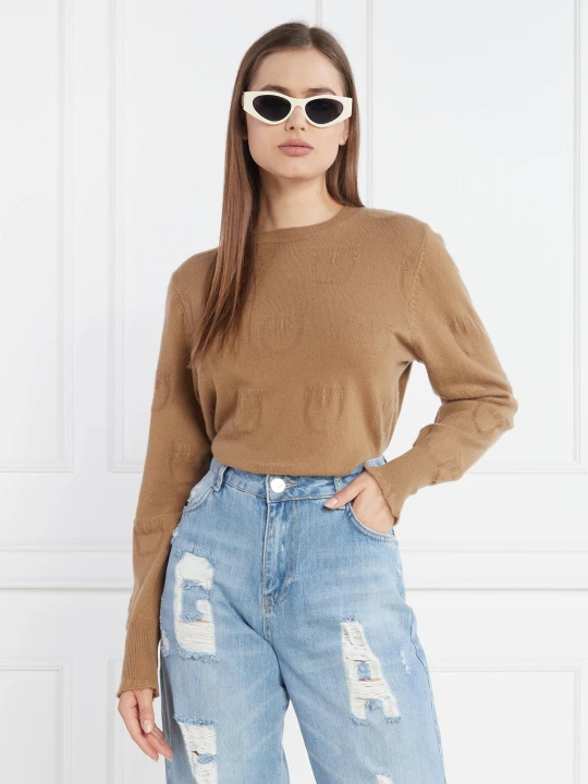 Zdjęcie produktu Pinko Kaszmirowy sweter | Regular Fit brązowy