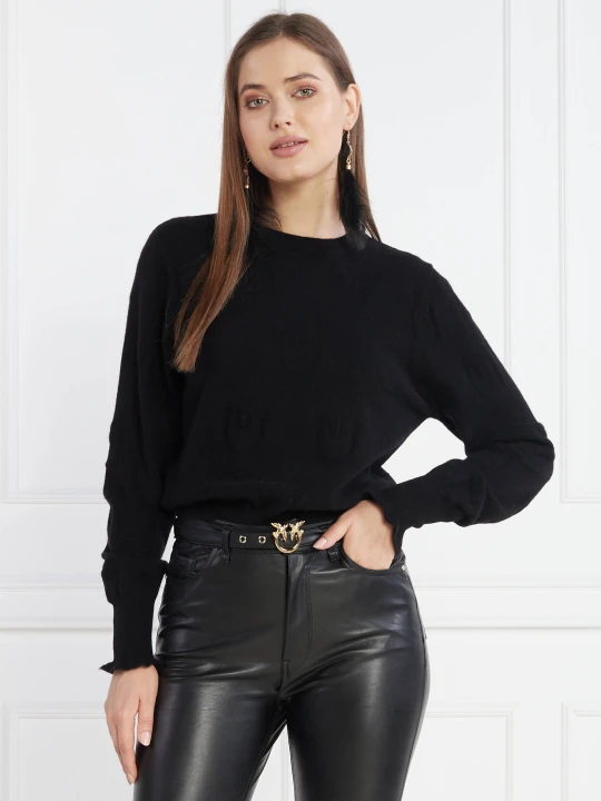 Zdjęcie produktu Pinko Koronkowy sweter | Regular Fit czarny