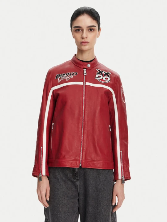 Zdjęcie produktu PINKO Kurtka skórzana 105296 Bordowy Regular Fit