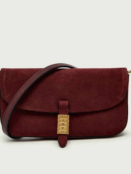 Zdjęcie produktu Pinko Listonoszka / kopertówka SADDLE FLAT | zamsz bordowy