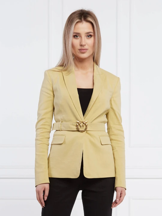 Zdjęcie produktu Pinko Lniana marynarka EMPOLI | Slim Fit piaskowy