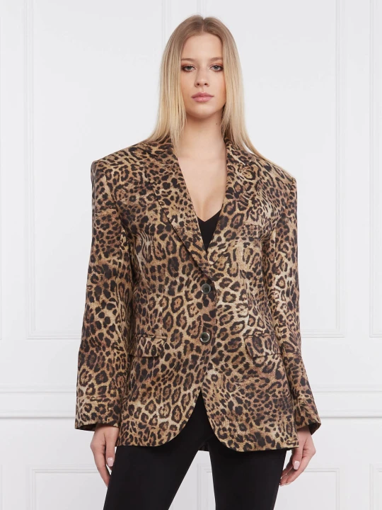 Zdjęcie produktu Pinko Lniana marynarka | Oversize fit brązowy