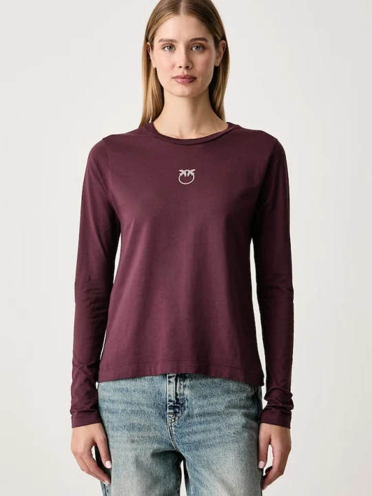 Zdjęcie produktu Pinko longsleeve damski bawełniany bordowy