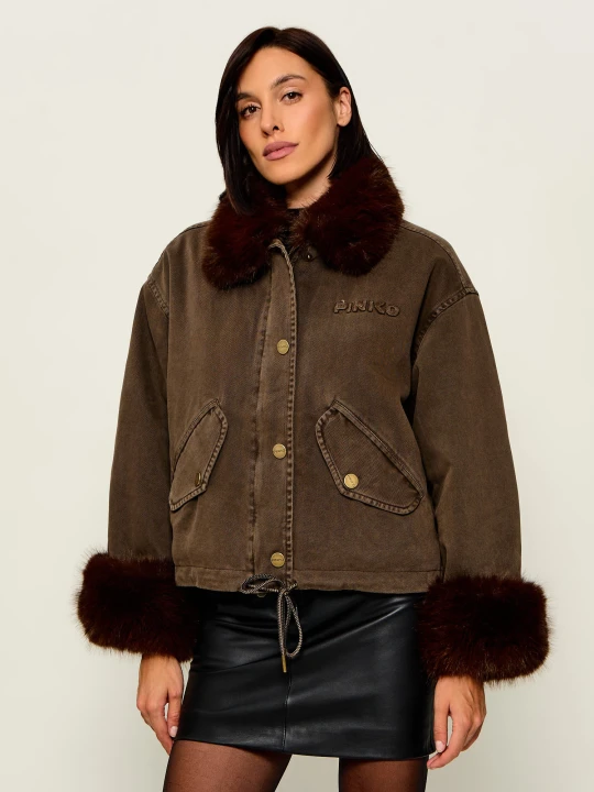 Zdjęcie produktu Pinko Parka Garlate | Cropped Fit | shearling brązowy