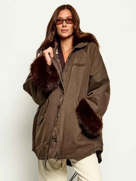 Zdjęcie produktu Pinko Parka Patria | Loose fit | shearling brązowy