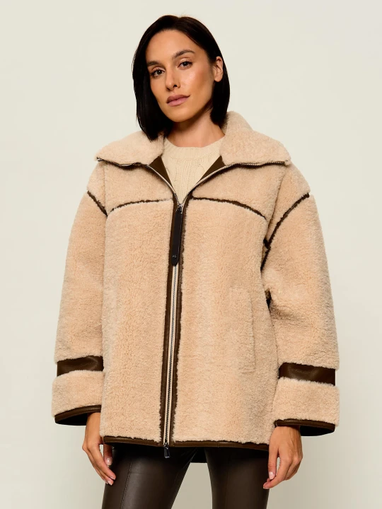 Zdjęcie produktu Pinko Polarowa kurtka Celosia | Loose fit beżowy