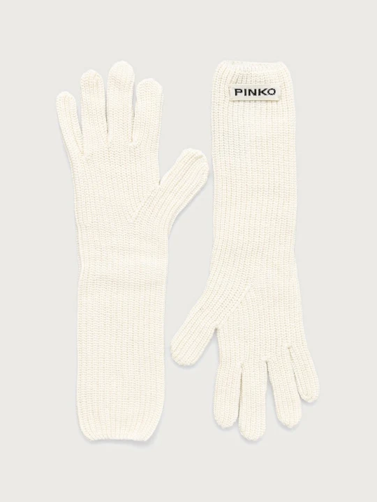 Zdjęcie produktu Pinko rękawiczki damskie z dodatkiem wełny beżowy