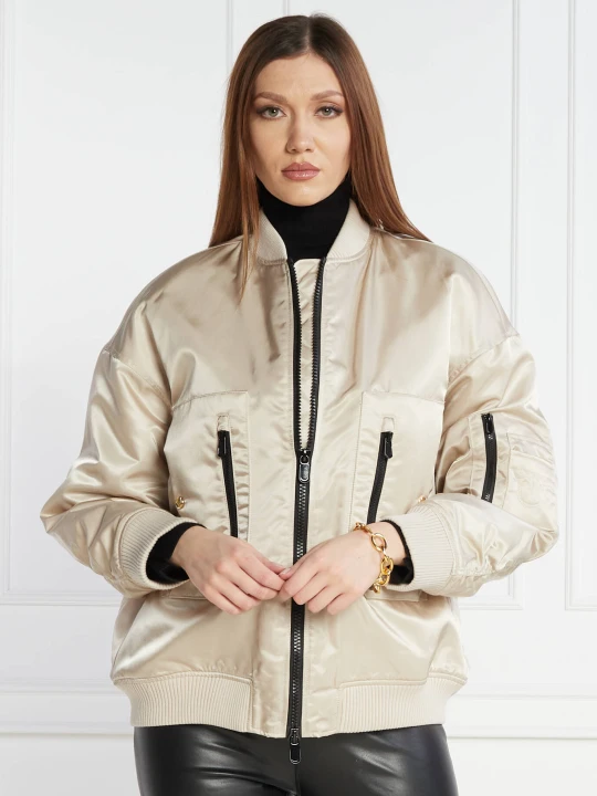 Zdjęcie produktu Pinko Satynowa kurtka bomber | Regular Fit beżowy