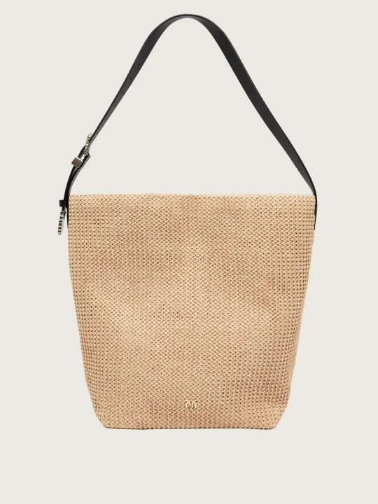 Zdjęcie produktu Pinko Shopperka BUCKET BIG TRITTICO | z dodatkiem skóry beżowy