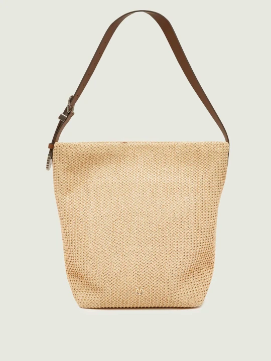 Zdjęcie produktu Pinko Shopperka BUCKET BIG TRITTICO | z dodatkiem skóry beżowy