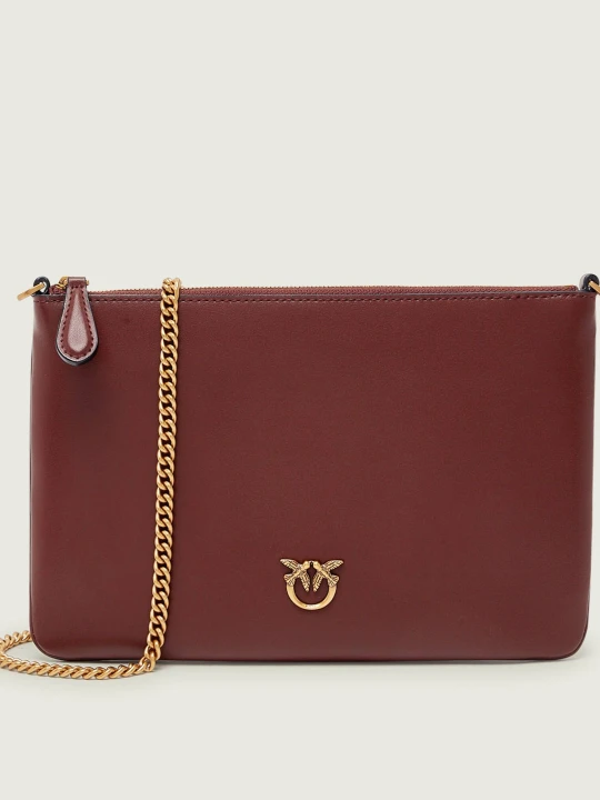 Zdjęcie produktu Pinko Skórzana kopertówka FLAT CLASSIC bordowy