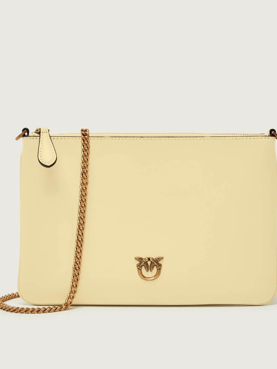 Zdjęcie produktu Pinko Skórzana kopertówka Flat Classic Vitello Seta żółty