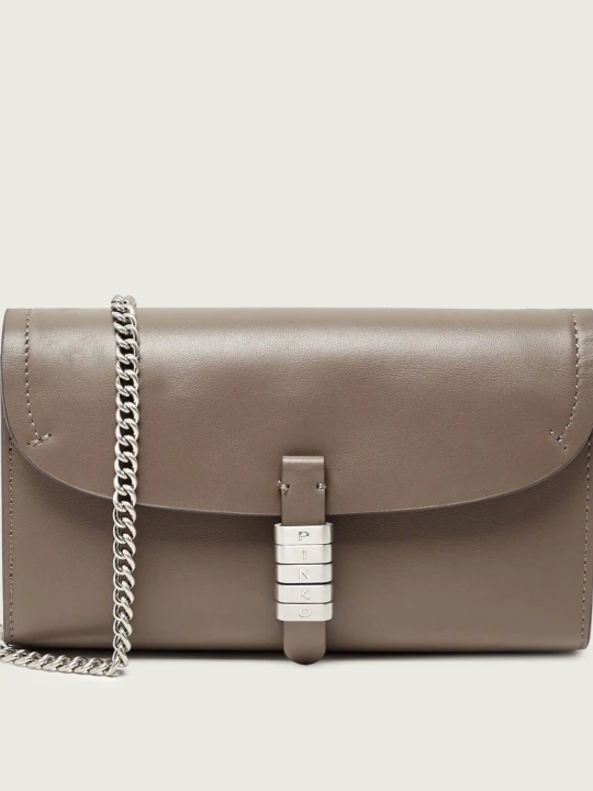 Zdjęcie produktu Pinko Skórzana kopertówka / portfel SADDLE beżowy