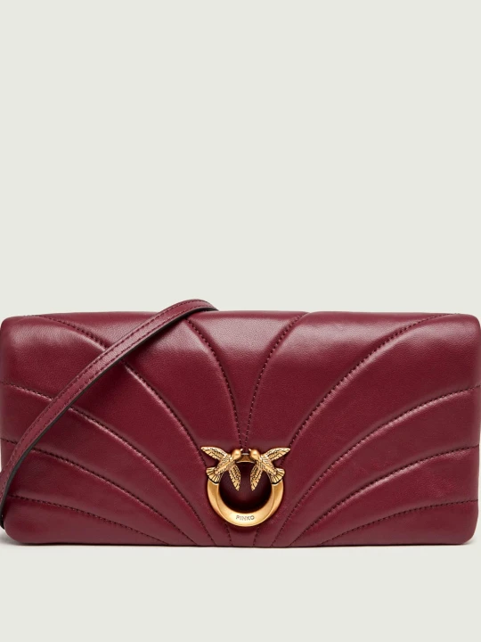 Zdjęcie produktu Pinko Skórzana listonoszka / kopertówka Click Horizontal Classic bordowy