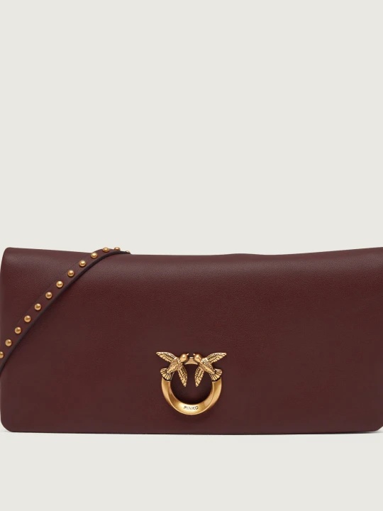 Zdjęcie produktu Pinko Skórzana listonoszka / kopertówka CLICK SOFT HORIZONTAL CLASSIC bordowy