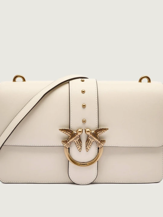 Zdjęcie produktu Pinko Skórzana listonoszka LOVE ONE CLASSIC CL ecru