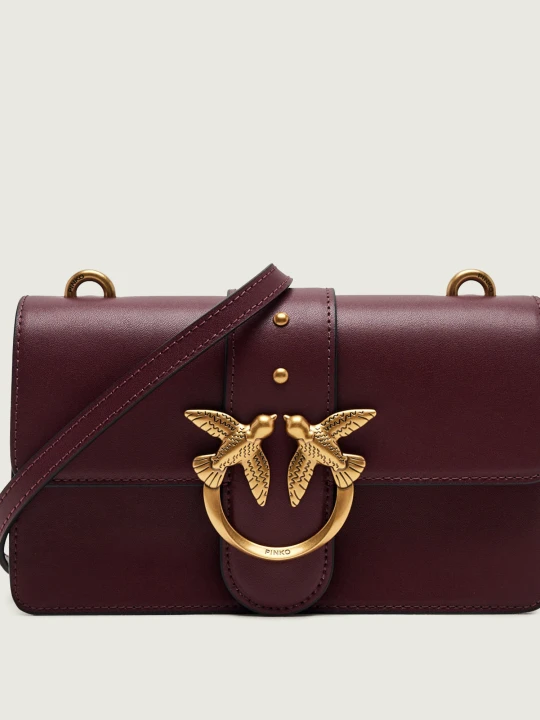 Zdjęcie produktu Pinko Skórzana listonoszka Love One Mini Cl bordowy