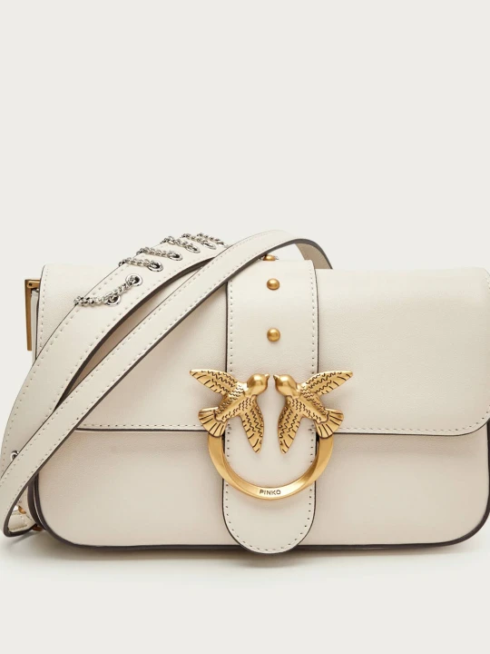 Zdjęcie produktu Pinko Skórzana listonoszka LOVE ONE MINI SLOUCHY beżowy