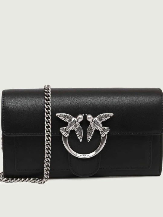Zdjęcie produktu Pinko Skórzana listonoszka LOVE ONE WALLET C VITELLO SETA czarny