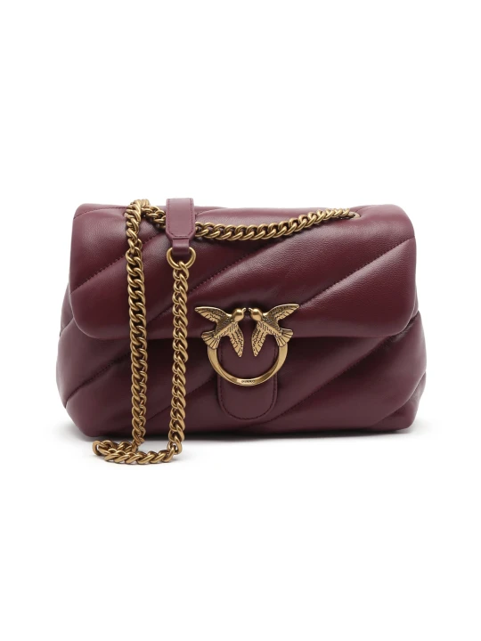 Zdjęcie produktu Pinko Skórzana listonoszka love puff classic bordowy