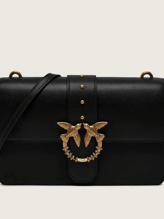 Zdjęcie produktu Pinko Skórzana listonoszka Ove One Classic New Buckle czarny