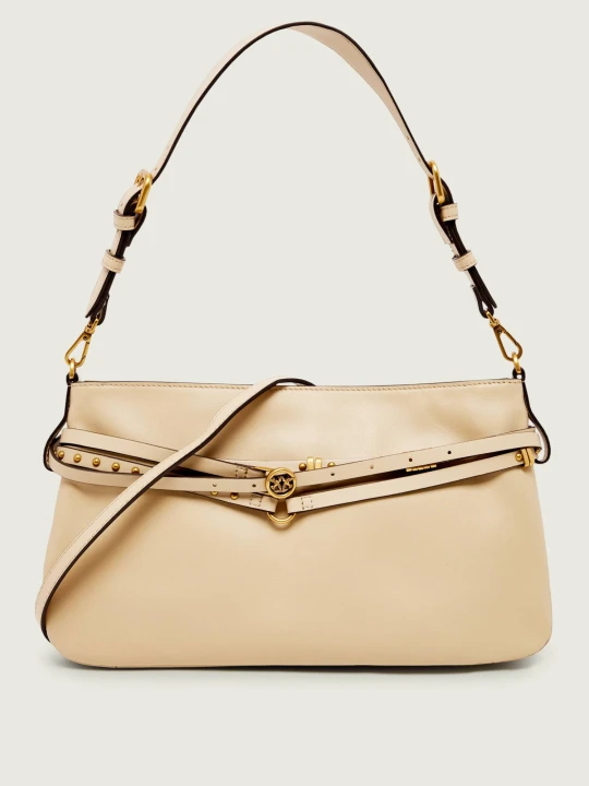 Zdjęcie produktu Pinko Skórzana torebka na ramię BELT BAG CLASSIC beżowy