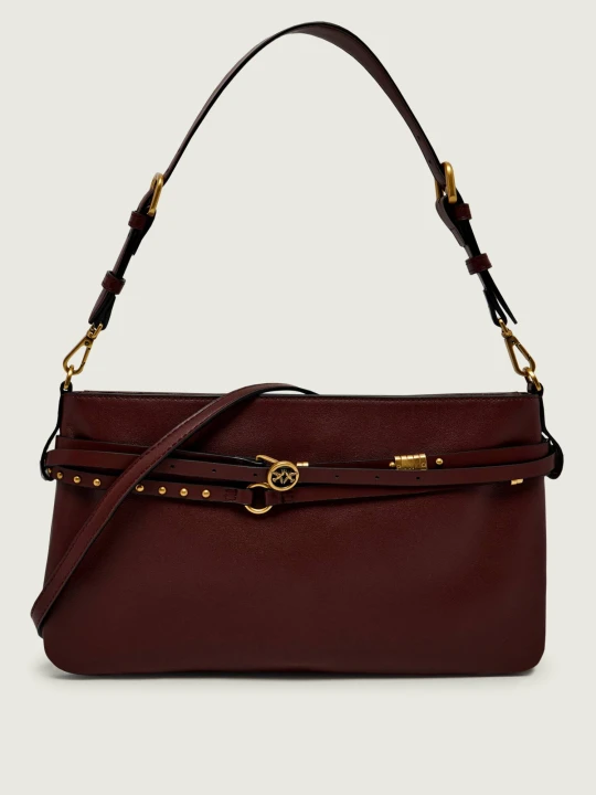 Zdjęcie produktu Pinko Skórzana torebka na ramię Belt Bag Classic bordowy