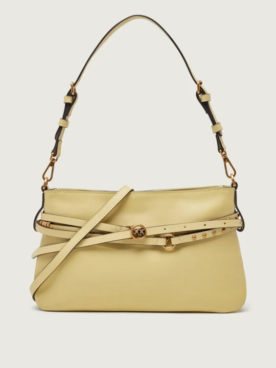 Zdjęcie produktu Pinko Skórzana torebka na ramię Belt Bag Mini limonkowy