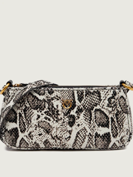 Zdjęcie produktu Pinko Skórzana torebka na ramię Half Moon Horizontal Mini szary