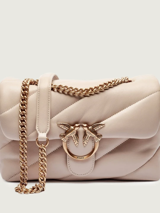 Zdjęcie produktu Pinko Skórzana torebka na ramię Love Classic Puff beżowy